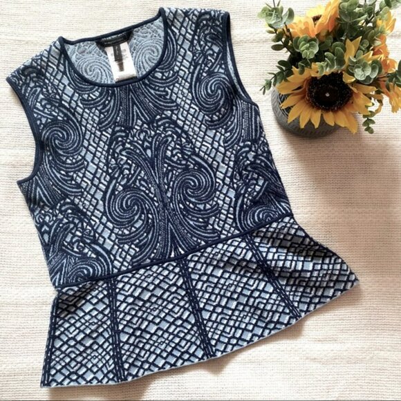 BCBG MAXAZRIA PEPLUM TOP | SZ L - Picture 1 of 3